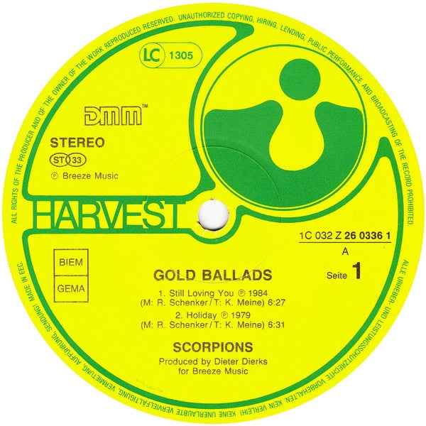 Scorpions ~ Gold Ballads (Vinyl) - Djungel & Jazz