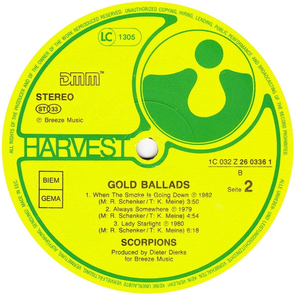 Scorpions ~ Gold Ballads (Vinyl) - Djungel & Jazz