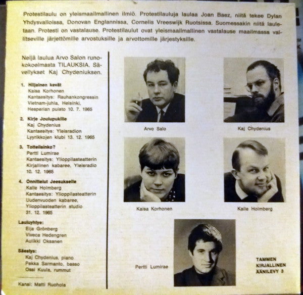 Arvo Salo, Kaj Chydenius : Protestilauluja (7", EP)