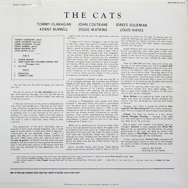 Tommy Flanagan, John Coltrane, Kenny Burrell, Idrees Sulieman ~ The Cats (Vinyl) - Djungel & Jazz