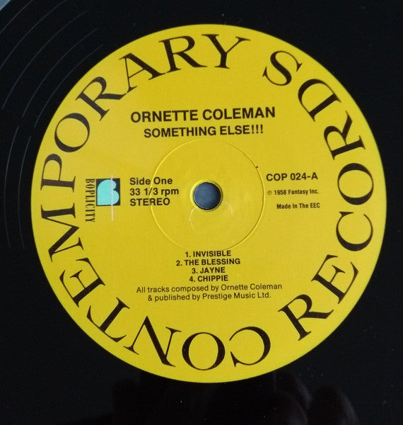 Ornette Coleman ~ Something Else! The Music Of Ornette Coleman (Vinyl) - Djungel & Jazz