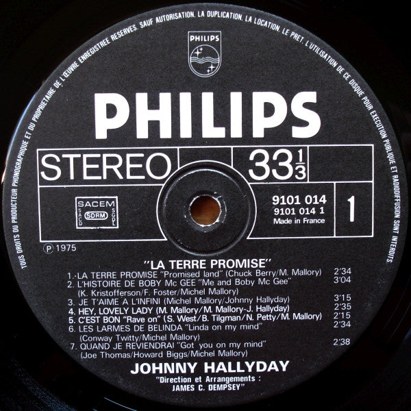 Johnny Hallyday ~ La Terre Promise (Vinyl) - Djungel & Jazz