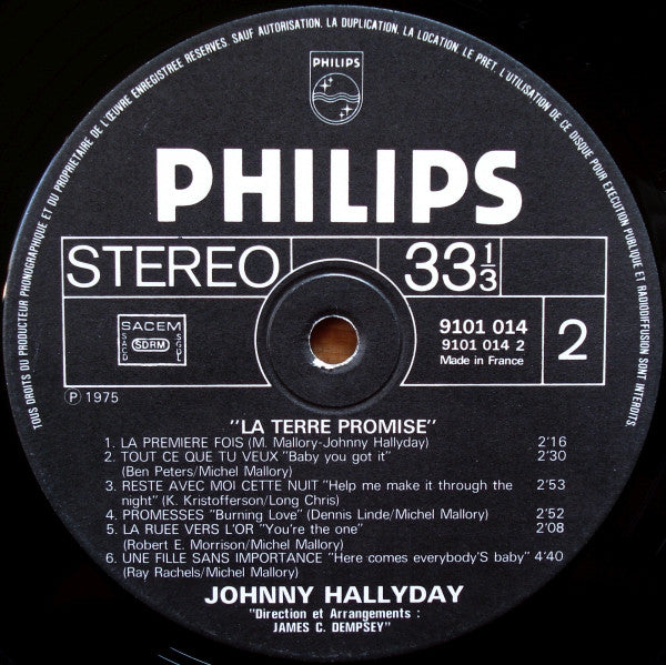 Johnny Hallyday ~ La Terre Promise (Vinyl) - Djungel & Jazz
