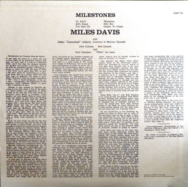 Miles Davis ~ Milestones (Vinyl) - Djungel & Jazz