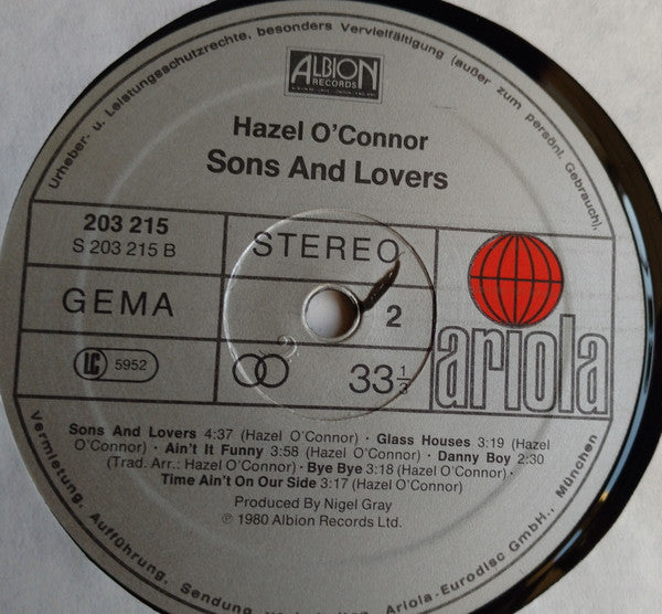 Hazel O'Connor ~ Sons And Lovers (Vinyl) - Djungel & Jazz