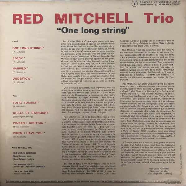 Red Mitchell Trio ~ One Long String (Vinyl) - Djungel & Jazz