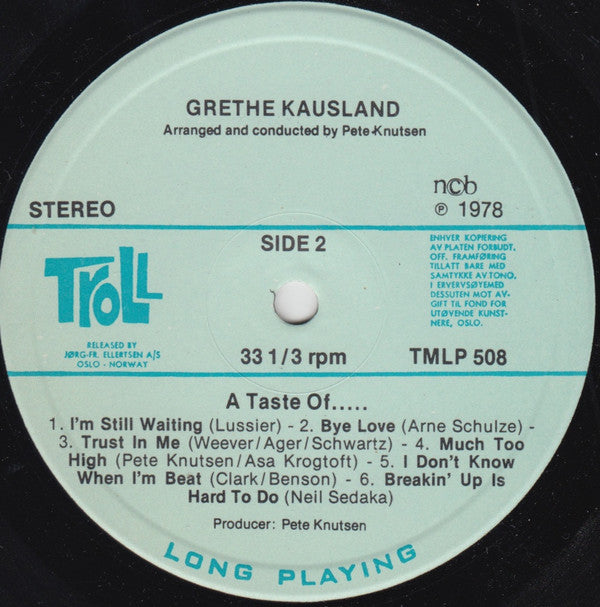 Grethe Kausland ~ A Taste Of... (Vinyl) - Djungel & Jazz