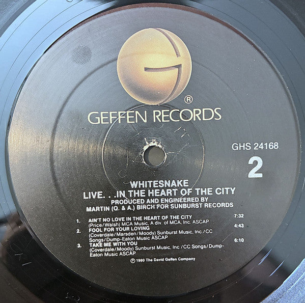 Whitesnake : Live... In The Heart Of The City (LP, Album, RE, Spe)