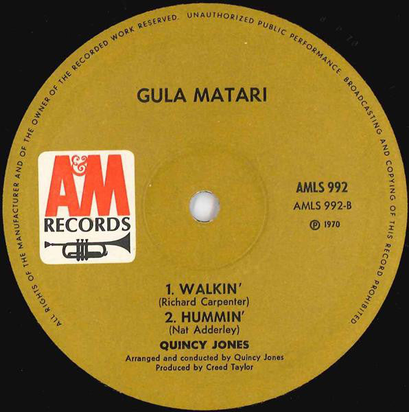 Quincy Jones ~ Gula Matari (Vinyl) - Djungel & Jazz