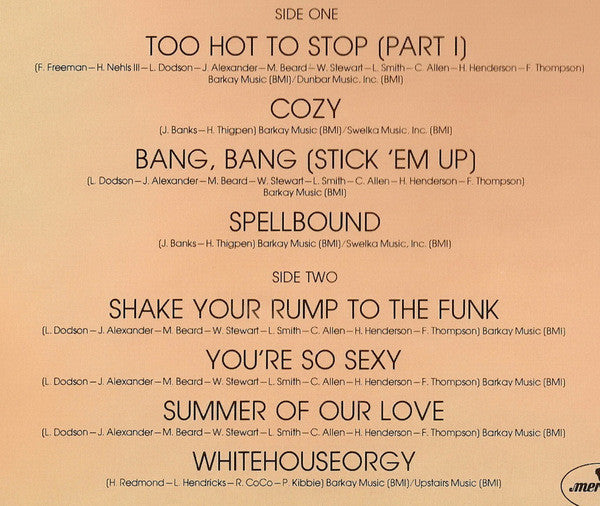 Bar-Kays : Too Hot To Stop (LP, Album, San)