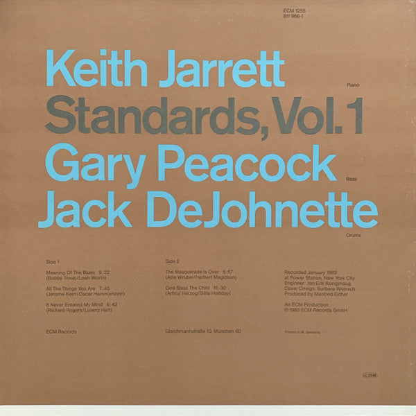 Keith Jarrett, Gary Peacock, Jack DeJohnette ~ Standards, Vol. 1 (Vinyl) - Djungel & Jazz