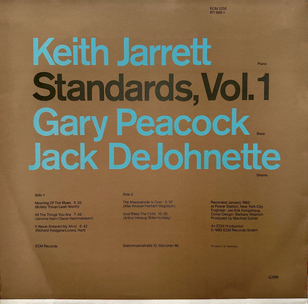Keith Jarrett, Gary Peacock, Jack DeJohnette ~ Standards, Vol. 1 (Vinyl) - Djungel & Jazz