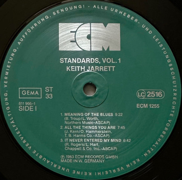 Keith Jarrett, Gary Peacock, Jack DeJohnette ~ Standards, Vol. 1 (Vinyl) - Djungel & Jazz