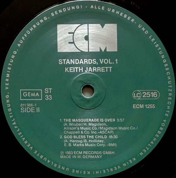 Keith Jarrett, Gary Peacock, Jack DeJohnette ~ Standards, Vol. 1 (Vinyl) - Djungel & Jazz