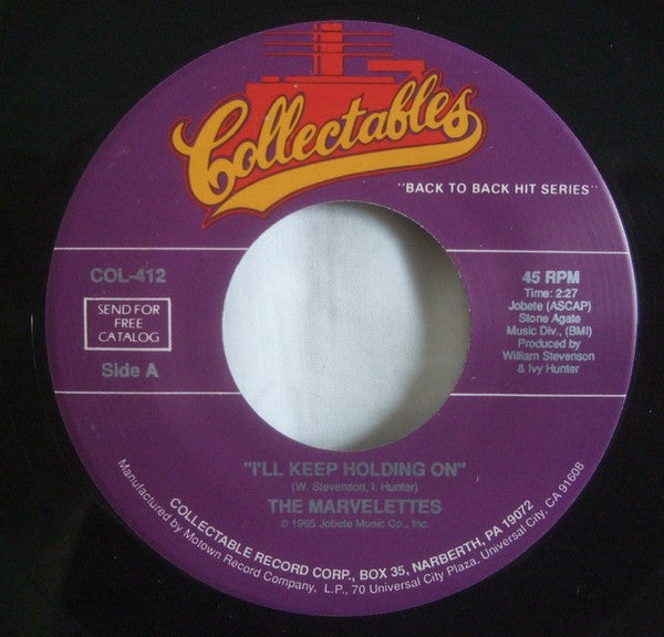 The Marvelettes ~ I'll Keep Holding On / Danger Heartbreak Dead Ahead (Vinyl) - Djungel & Jazz