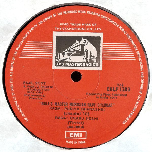 Ravi Shankar ~ India's Master Musician (Vinyl) - Djungel & Jazz