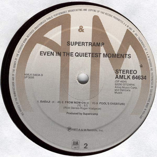 Supertramp : Even In The Quietest Moments... (LP, Album)
