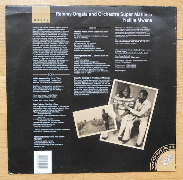 Remmy Ongala And Orchestre Super Matimila ~ Nalilia Mwana (Vinyl) - Djungel & Jazz