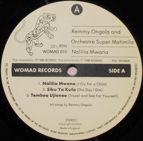 Remmy Ongala And Orchestre Super Matimila ~ Nalilia Mwana (Vinyl) - Djungel & Jazz