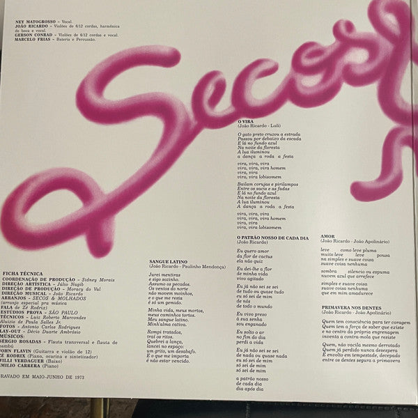 Secos & Molhados : Secos & Molhados (LP, Album, RE, 180)