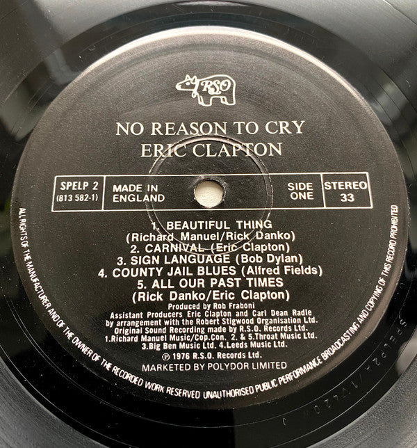Eric Clapton ~ No Reason To Cry (Vinyl) - Djungel & Jazz