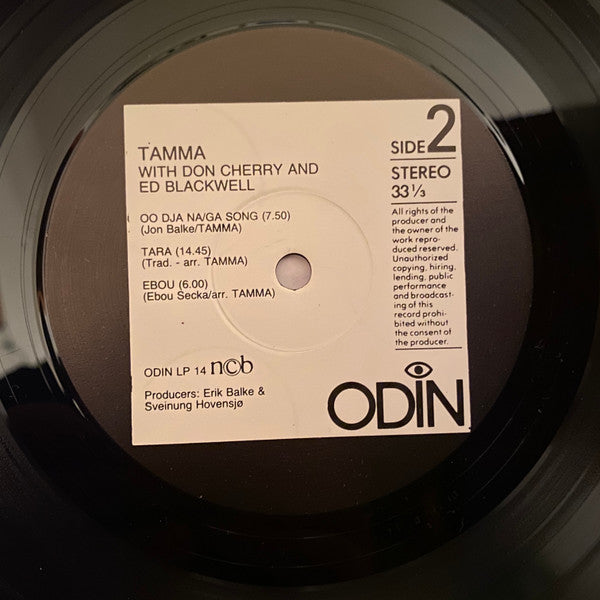 Tamma With Don Cherry & Ed Blackwell ~ Tamma With Don Cherry & Ed Blackwell (Vinyl) - Djungel & Jazz