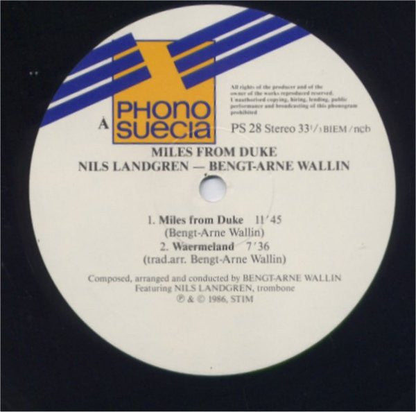 Bengt-Arne Wallin, Nils Landgren ~ Miles From Duke (Vinyl) - Djungel & Jazz