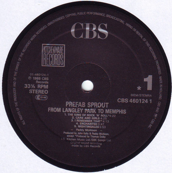 Prefab Sprout ~ From Langley Park To Memphis (Vinyl) - Djungel & Jazz