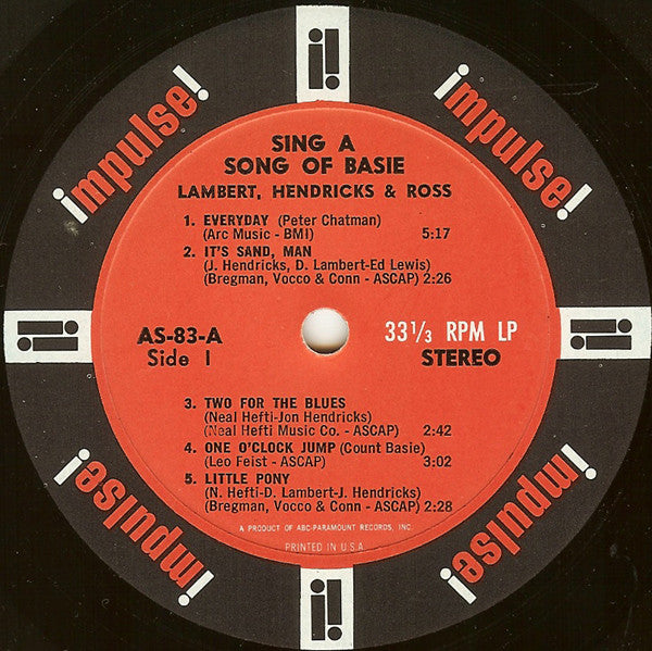 Lambert, Hendricks & Ross : Sing A Song Of Basie (LP, Album, RE, Gat)