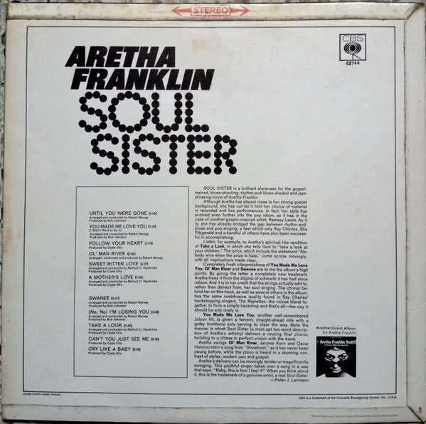 Aretha Franklin ~ Soul Sister (Vinyl) - Djungel & Jazz