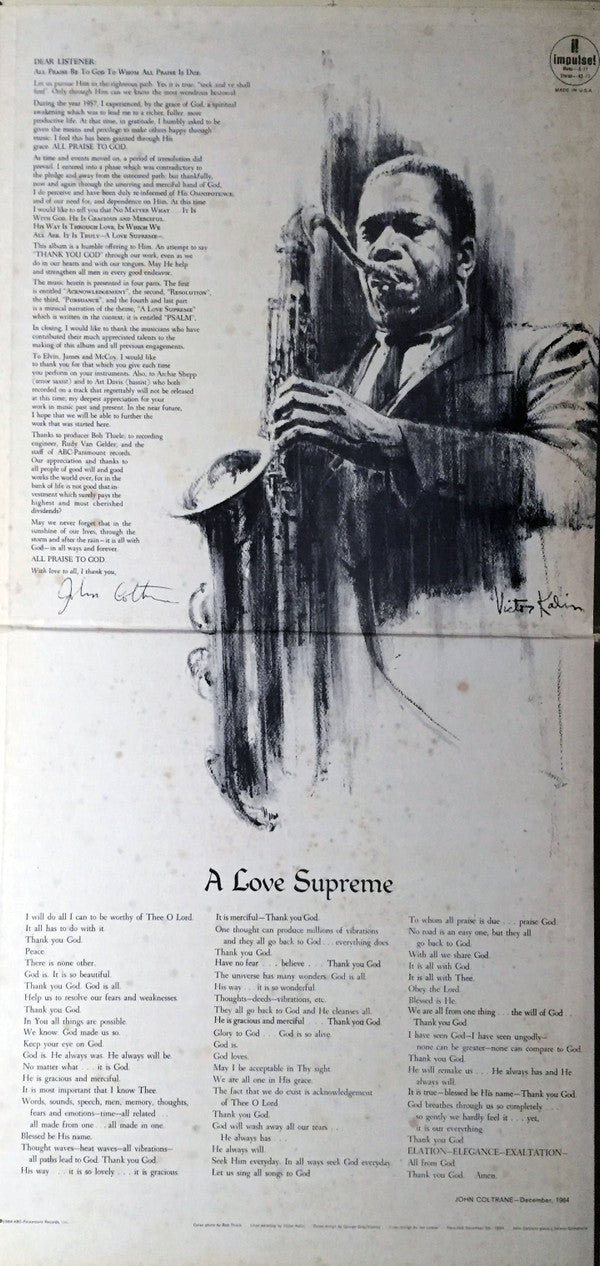 John Coltrane ~ A Love Supreme (Vinyl) - Djungel & Jazz