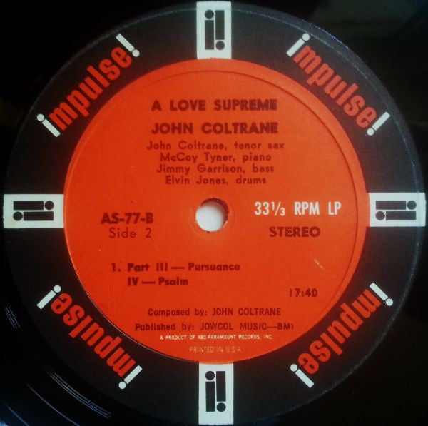 John Coltrane ~ A Love Supreme (Vinyl) - Djungel & Jazz