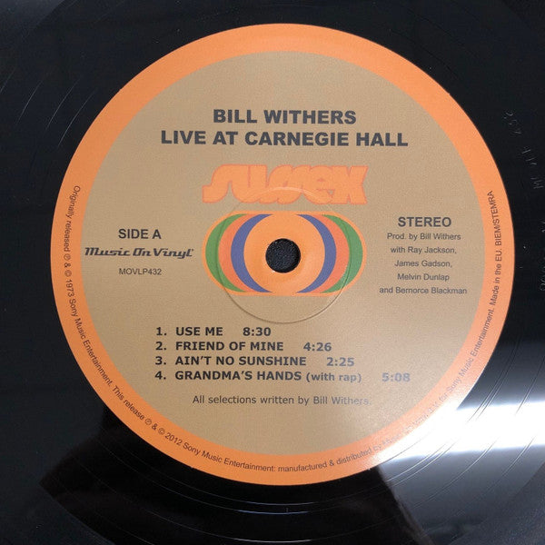 Bill Withers ~ Bill Withers Live At Carnegie Hall (Vinyl) - Djungel & Jazz