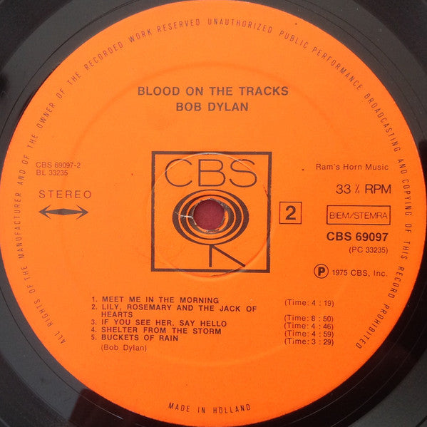 Bob Dylan ~ Blood On The Tracks (Vinyl) - Djungel & Jazz