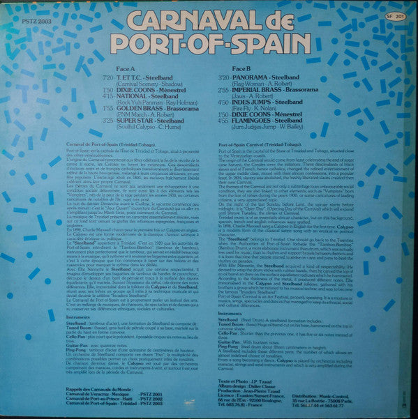 Various : Carnaval De Port-Of-Spain Trinidad (LP, Album)