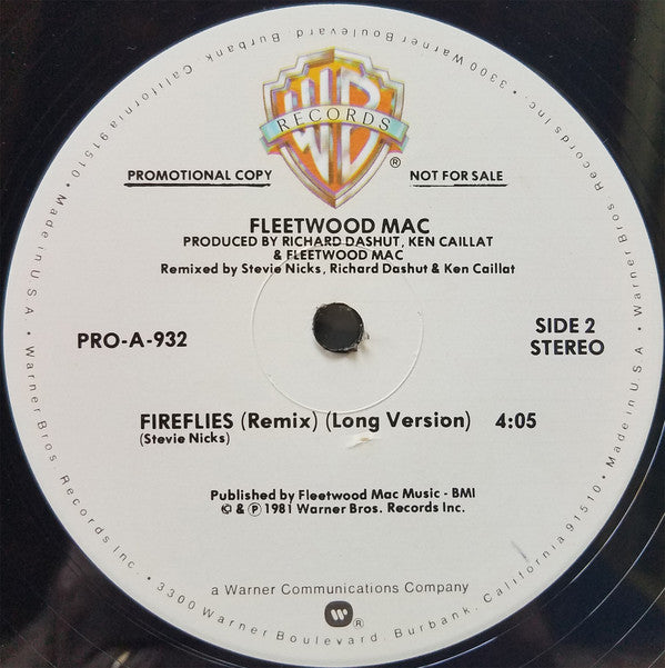 Fleetwood Mac : Fireflies (Remix) (12", Promo)