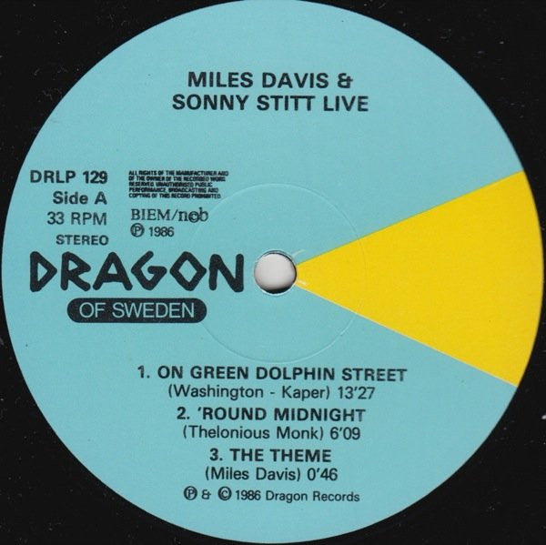 Miles Davis & Sonny Stitt ~ Live In Stockholm 1960 (Vinyl) - Djungel & Jazz