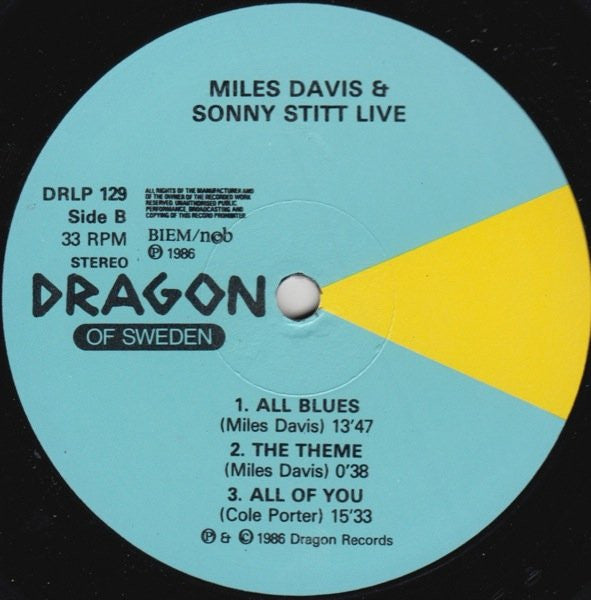 Miles Davis & Sonny Stitt ~ Live In Stockholm 1960 (Vinyl) - Djungel & Jazz