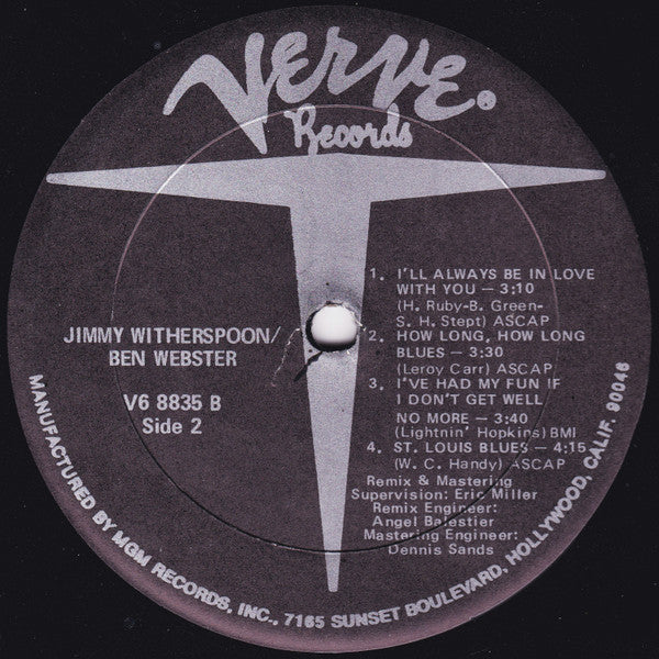 Jimmy Witherspoon & Ben Webster ~ Previously Unreleased Recordings (Vinyl) - Djungel & Jazz
