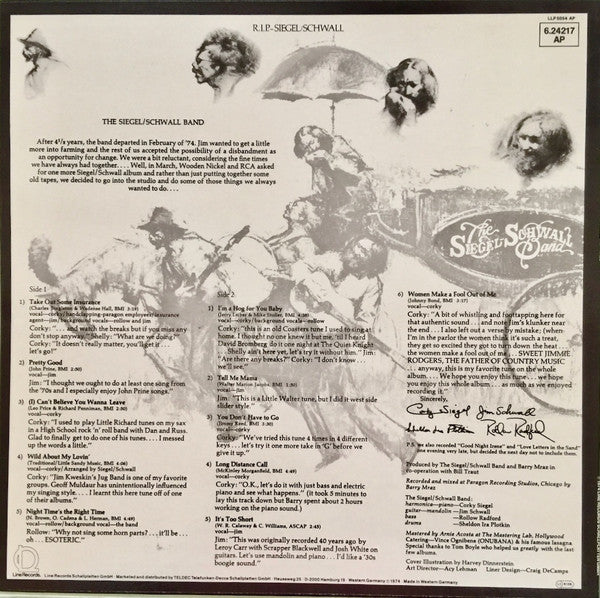 The Siegel-Schwall Band ~ R.I.P. Siegel/Schwall (Vinyl) - Djungel & Jazz