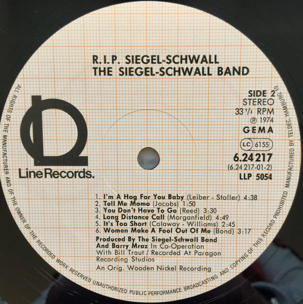 The Siegel-Schwall Band ~ R.I.P. Siegel/Schwall (Vinyl) - Djungel & Jazz