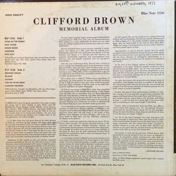 Clifford Brown : Memorial Album (LP, Comp, Mono, RP)