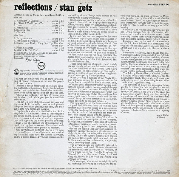 Stan Getz ~ Reflections (Vinyl) - Djungel & Jazz