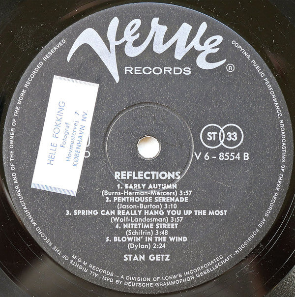 Stan Getz ~ Reflections (Vinyl) - Djungel & Jazz