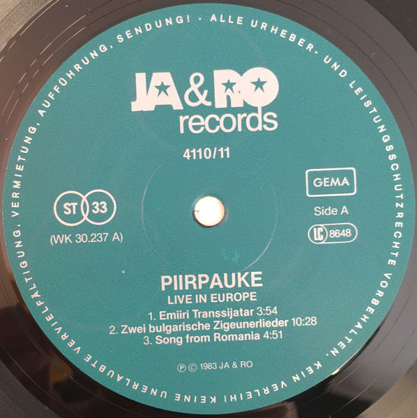 Piirpauke ~ Live In Europe (Vinyl) - Djungel & Jazz