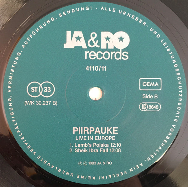 Piirpauke ~ Live In Europe (Vinyl) - Djungel & Jazz