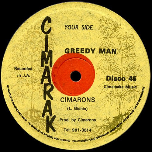 Cimarons* : Paul Bougle / Greedy Man (12")