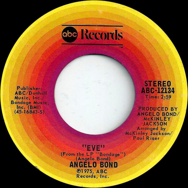 Angelo Bond ~ Eve / I Love You For What You Are (Vinyl) - Djungel & Jazz