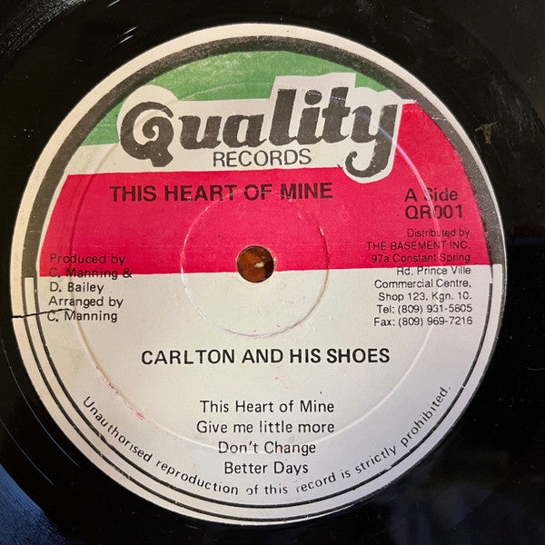 Carlton And The Shoes : This Heart Of Mine (LP)