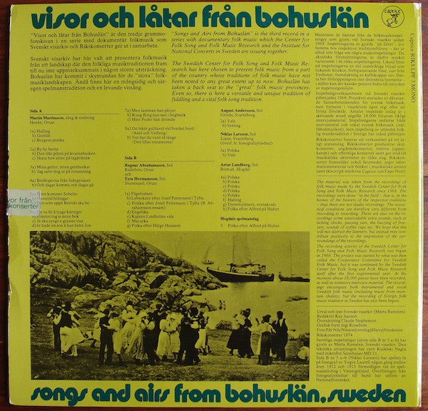 Various : Visor Och Låtar Från Bohuslän (LP, Album, Mono)